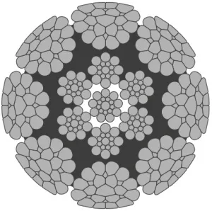 Стальной канат PYTHON Super 8S (8xK25) 12 мм, sZ Galv, 1960 N/mm2 — фото превью