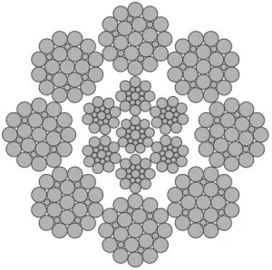 Стальной канат PYTHON Flameshield 8 (8x25) 46 мм, zS Galv, 1960 N/mm2 — фото превью