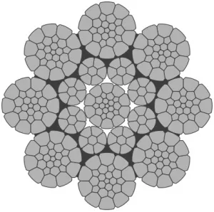 Стальной канат PYTHON Super 8CD (8xK26) 44 мм, zS Galv, 1960 N/mm2 — фото превью