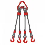 Строп канатный четырехветвевой 4СК 32 т, 3 м оцинкованный — фото превью